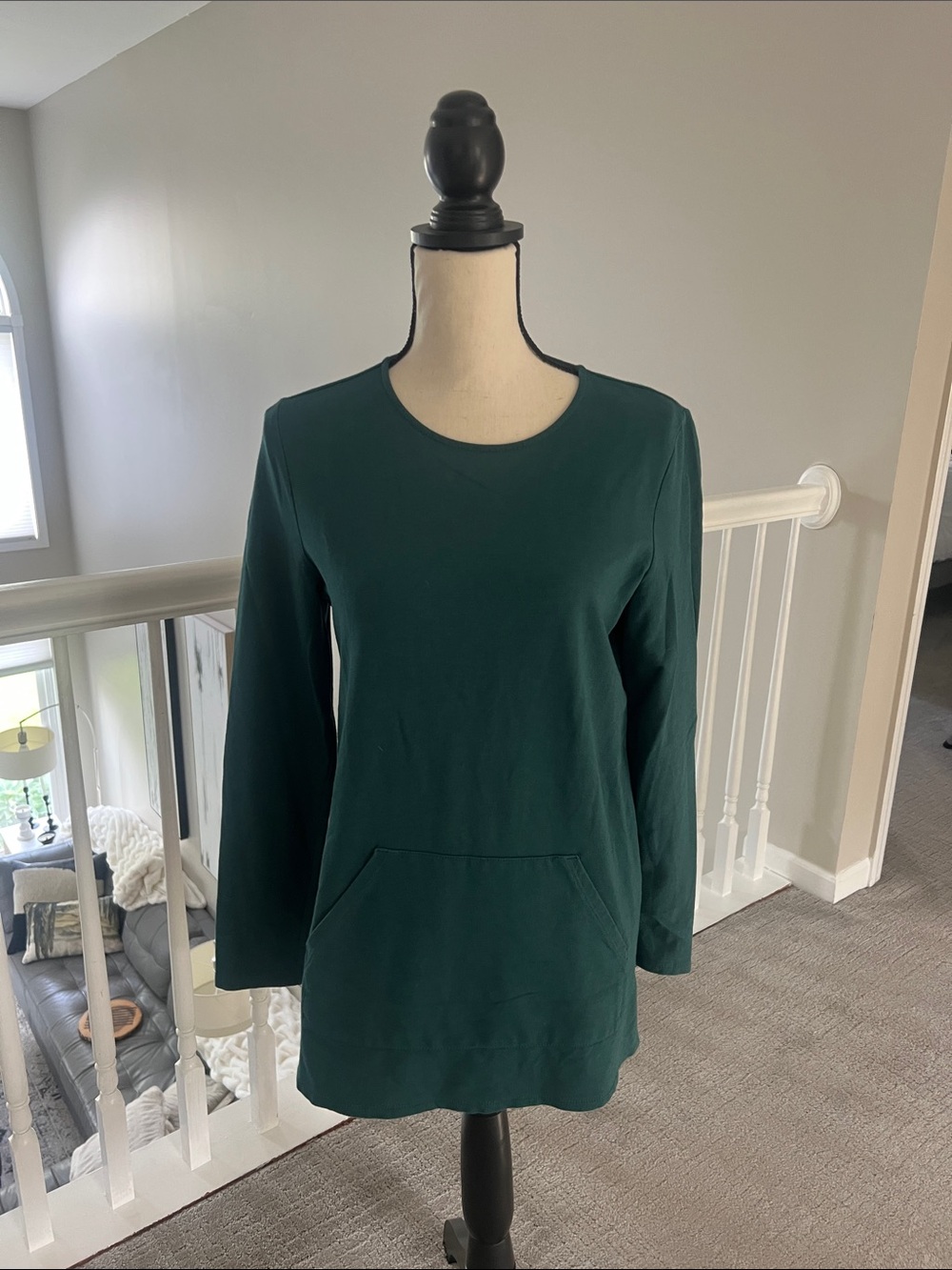J. Jill Forest Green Long-Sleeve Pullover Tunic
